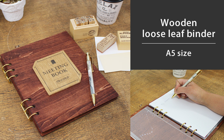 Wooden loose leaf binder