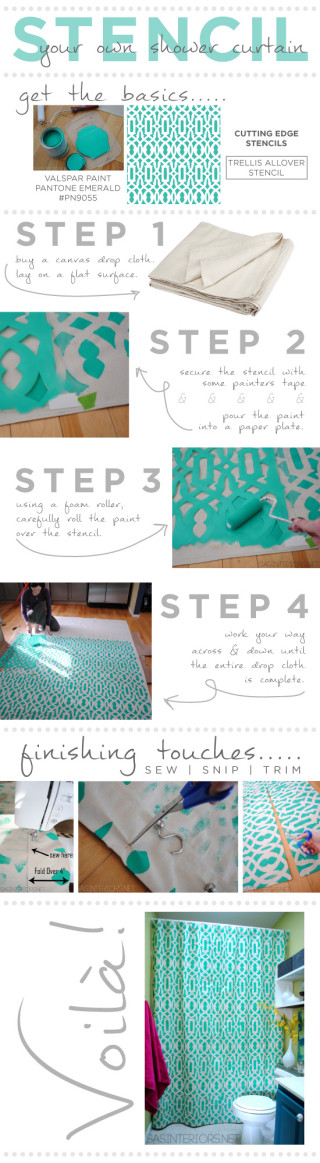 trellis-allover-stencil-diy-shower-curtain-idea1